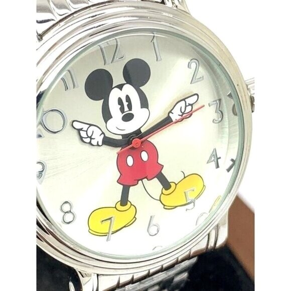 Disney Mickey Mouse Women's Watch WDS000684 Quartz Silver Dial Stainless Steel - Picture 1 of 12